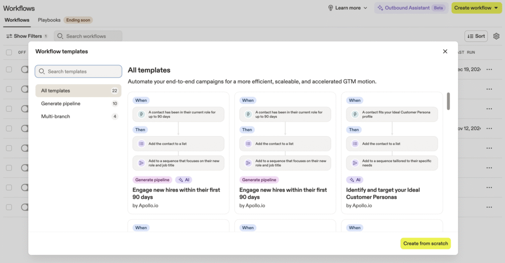 apollo io vs hunter io: apollo io workflow