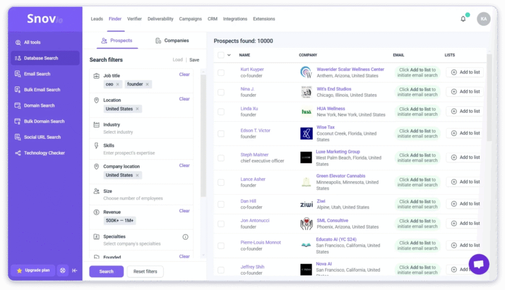 10 Best Hunter.io Alternatives in 2025 (More Accurate, Cheaper & Better Features) — Top Apps Like Hunter io: snov.io