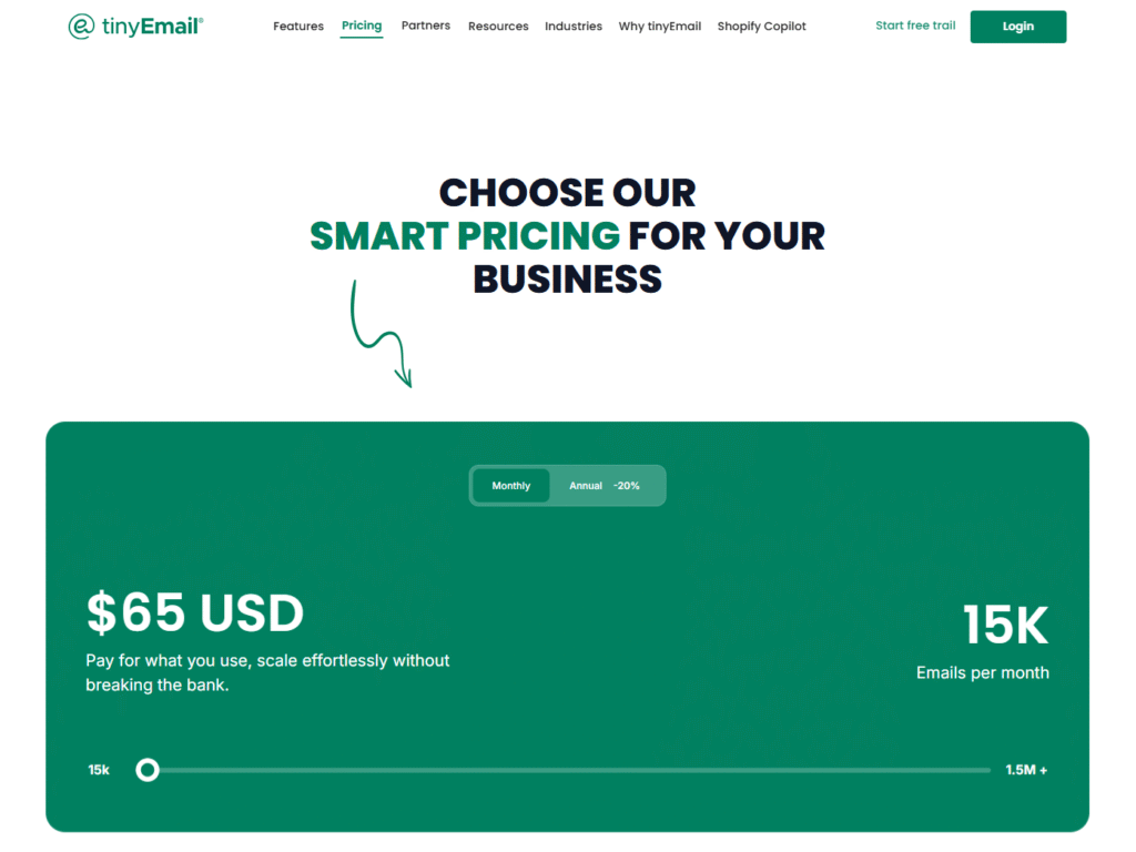 activecampaign vs tinyemail: tinyemail pricing