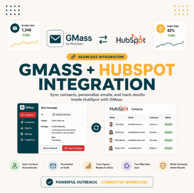 GMass HubSpot Integration: Send Cold Email from Gmail, Track Replies in CRM