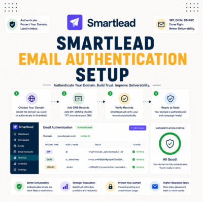 Smartlead Email Authentication: How to Set Up SPF, DKIM and DMARC