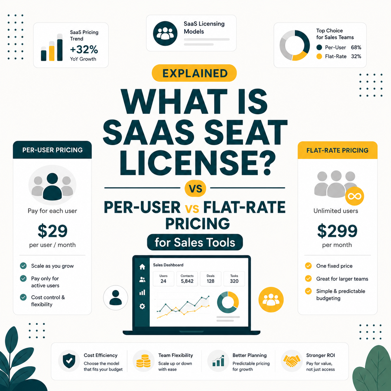 Read more about the article What Is Saas Seat License? Per-User vs Flat-Rate Pricing for Sales Tools